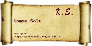 Komsa Solt névjegykártya